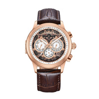Heritor Automatic Apostle Leather Band Watch with Day/Date
