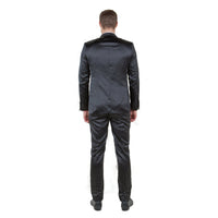 Mens 3pc Solid Satin Suit Set w/ Free Bowtie - Bundle Bus