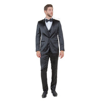 Mens 3pc Solid Satin Suit Set w/ Free Bowtie - Bundle Bus