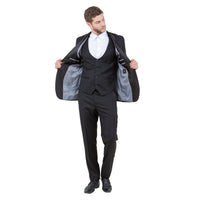 Men's Hybrid - Fit 3 - Piece Suit w/ Satin Shawl Lapel - Bundle Bus