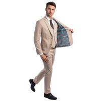 Men's Skinny - Fit Solid 3pc Suit - Bundle Bus