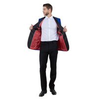 Men's Slim - Fit Tuxedo Sport Coat w/ Satin Notch Lapel - Bundle Bus