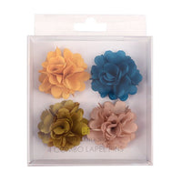 Assorted Solid Mini Bouquet Clutch Back Flower Lapel Pin 4pc Combo Set 4FLP-GD - Bundle Bus
