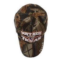 "Don't Mess With Texas" Camo 3D Embroidered Baseball Cap, Hat EBC10297 - Bundle Bus