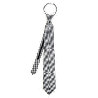 Men's Black Checkered Zipper Tie - MPWZ-BLK5 - Bundle Bus