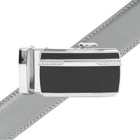 Men's Genuine Leather Sliding Buckle Ratchet Belt MGLBB24 - Bundle Bus