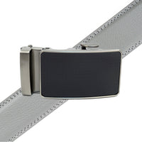 Men's Genuine Leather Sliding Buckle Ratchet Belt MGLBB25 - Bundle Bus