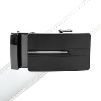 Men's Genuine Leather Sliding Buckle Ratchet Belt MGLBB27 - Bundle Bus