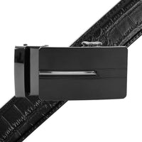 Men's Genuine Leather Sliding Buckle Ratchet Belt MGLBB27 - Bundle Bus