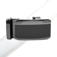 Men's Genuine Leather Sliding Buckle Ratchet Belt MGLBB33 - Bundle Bus