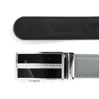 Men's Genuine Leather Sliding Buckle Ratchet Belt MGLBB43 - Bundle Bus