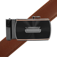 Men's Genuine Leather Sliding Buckle Ratchet Belt MGLBB46 - Bundle Bus