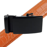 Men's Genuine Leather Sliding Buckle Ratchet Belt - MGLBB53 - Bundle Bus