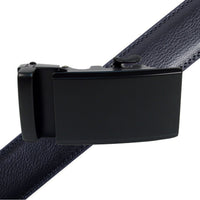 Men's Genuine Leather Sliding Buckle Ratchet Belt - MGLBB53 - Bundle Bus