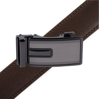 Men's Genuine Leather Sliding Buckle Ratchet Belt-MGLBB67 - Bundle Bus