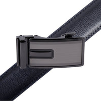 Men's Genuine Leather Sliding Buckle Ratchet Belt-MGLBB67 - Bundle Bus
