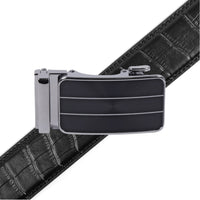 Men's Genuine Leather Sliding Buckle Ratchet Belt-MGLBB68 - Bundle Bus