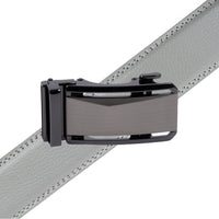 Men's Genuine Leather Sliding Buckle Ratchet Belt-MGLBB69 - Bundle Bus