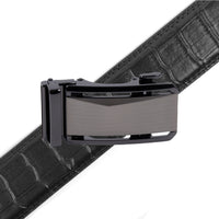 Men's Genuine Leather Sliding Buckle Ratchet Belt-MGLBB69 - Bundle Bus