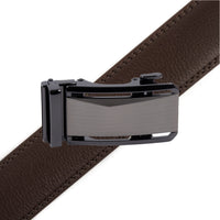 Men's Genuine Leather Sliding Buckle Ratchet Belt-MGLBB69 - Bundle Bus