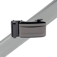 Men's Genuine Leather Sliding Buckle Ratchet Belt-MGLBB70 - Bundle Bus