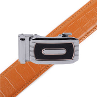 Men's Genuine Leather Sliding Buckle Ratchet Belt-MGLBB73 - Bundle Bus