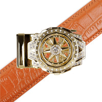 Men's Star Rotating Bling Ratchet Belt-MGLBB63-GD - Bundle Bus