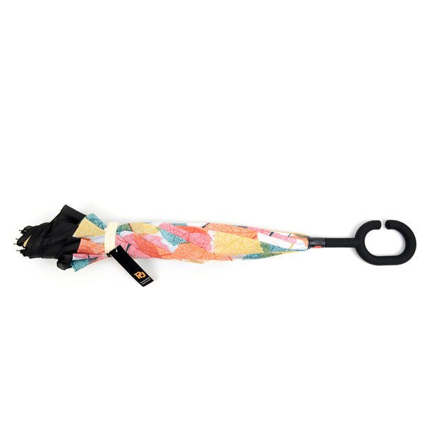 Multi Color Leaves Double Layer Inverted Umbrella - UM18053-MULTI - Bundle Bus