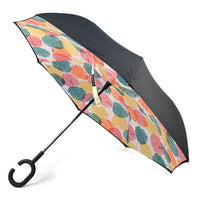 Multi Color Leaves Double Layer Inverted Umbrella - UM18053-MULTI - Bundle Bus