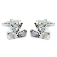 Silver-tone "Golf" Brass Novelty Cufflink - Bundle Bus