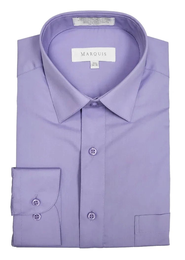 Marquis Solid Fit Classic Dress Shirts - Bundle Bus