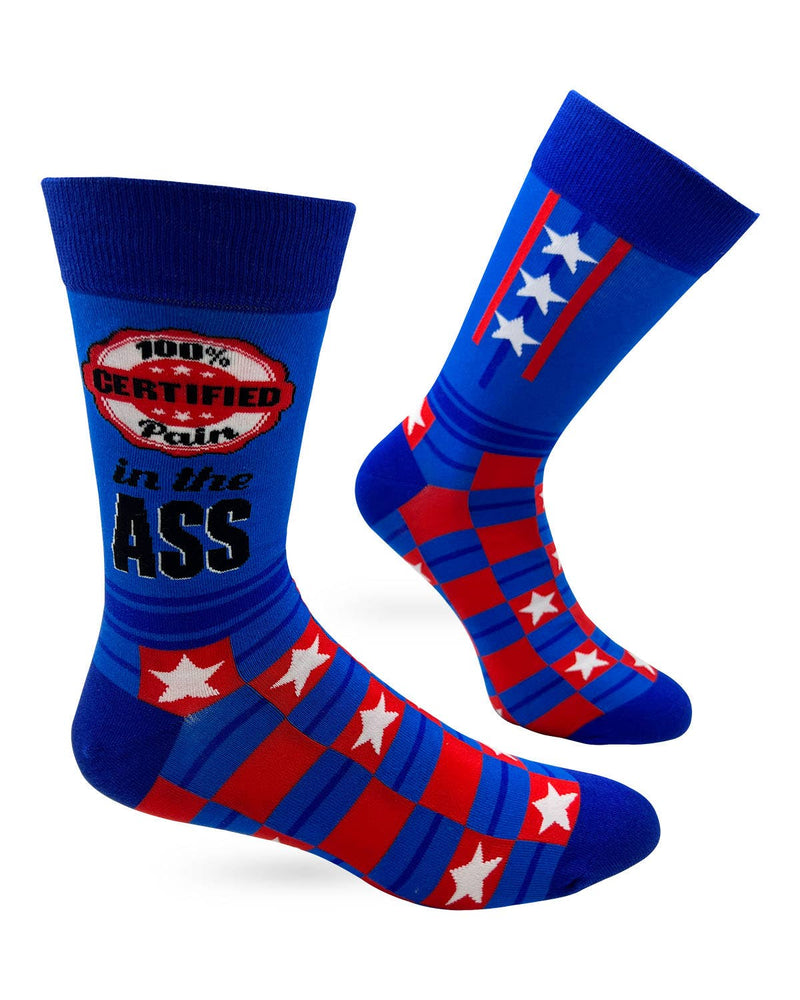 100% Certified Pain in The Ass Men's Novelty Crew Socks - Bundle Bus