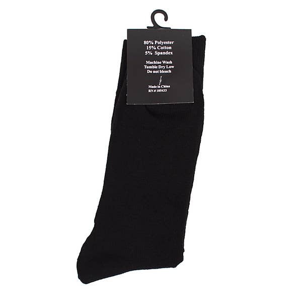12pairs Pack Assorted Black Poly Socks - DSP12SB - Bundle Bus