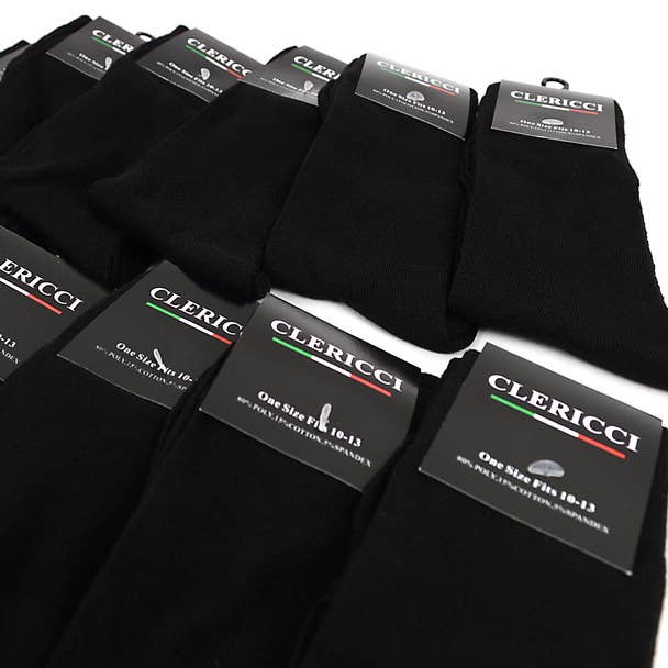 12pairs Pack Assorted Black Poly Socks - DSP12SB - Bundle Bus