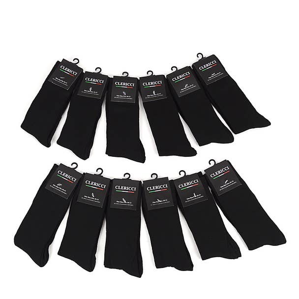 12pairs Pack Assorted Black Poly Socks - DSP12SB - Bundle Bus