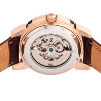 Reign Philippe Automatic Leather-Band Skeleton Watch