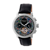 Heritor Automatic Aura Semi-Skeleton Leather-Band Watch