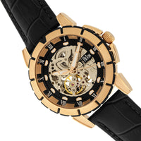 Reign Philippe Automatic Leather-Band Skeleton Watch