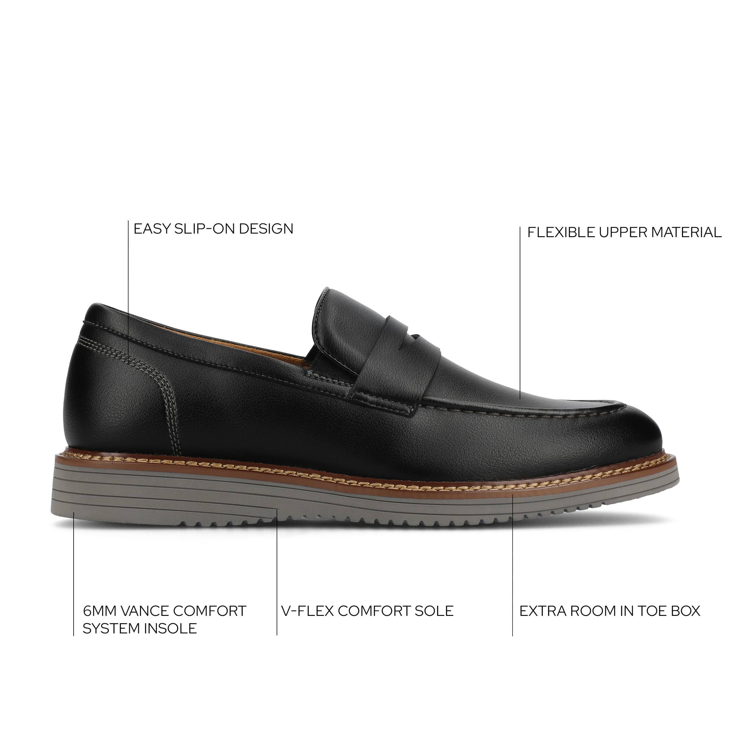 Vance Princeton Hybrid Penny Loafer Casual Dress Shoe
