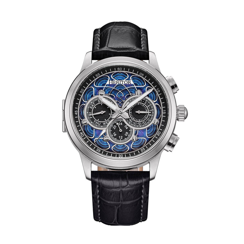 Heritor Automatic Apostle Leather Band Watch with Day/Date