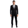 Black Men's Hybrid - Fit 3pc Paisley Suit w/ Wide Black Shawl Collar - Bundle Bus
