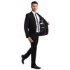 Black Men's Hybrid - Fit 3pc Paisley Suit w/ Wide Black Shawl Collar - Bundle Bus