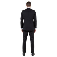 Black Men's Slim - Fit 3 - Piece Sharkskin Suit - Bundle Bus