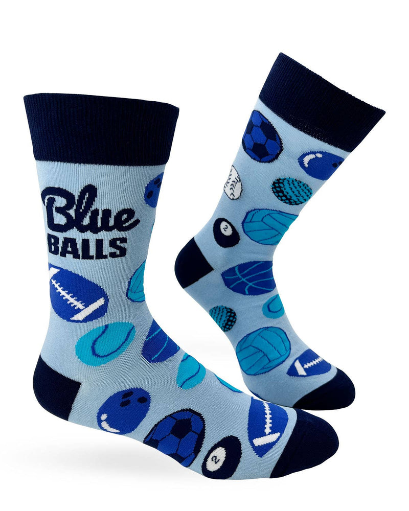 Blue Balls Men's Novelty Crew Socks - Bundle Bus
