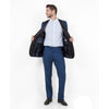 Blue / Black Solid with Black Shawl Collar Trim 2 - PC Slim Fit Suits - Bundle Bus