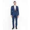 Blue / Black Solid with Black Shawl Collar Trim 2 - PC Slim Fit Suits - Bundle Bus