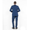 Blue / Black Solid with Black Shawl Collar Trim 2 - PC Slim Fit Suits - Bundle Bus