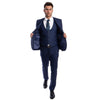 Blue Men's Ultra Slim - Fit 3 - Piece Glen Check Suit - Bundle Bus