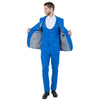 Blue Men's Ultra Slim - Fit 3pc Suit w/ Expandable Waistband - Bundle Bus