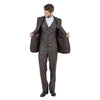 Brown Solid Shiny Sharkskin 3 - PC Regular Modern Fit Suits - Bundle Bus